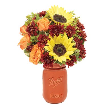 Harvest Bouquet In Mason Jar